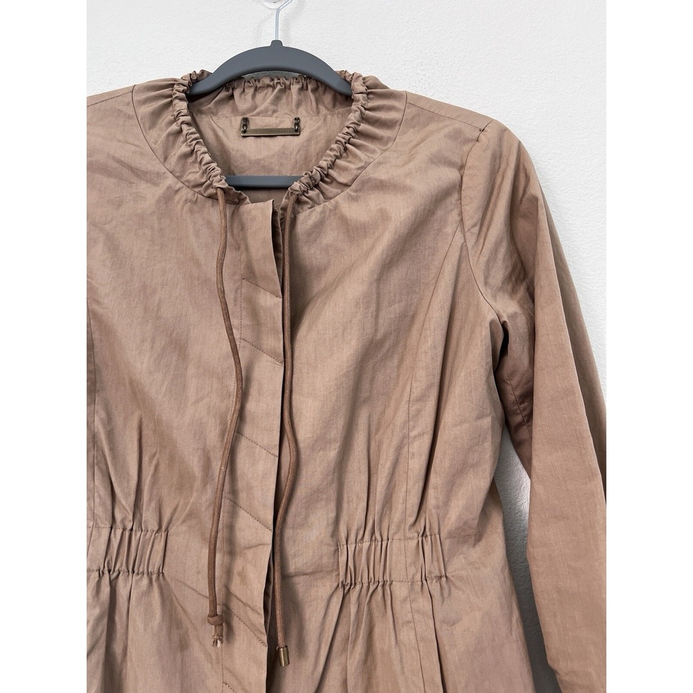 Diane Von Furstenberg Women's Sporti Trench Jacket Sz 2 Cinched Waist Khaki Tan - Picture 3 of 16
